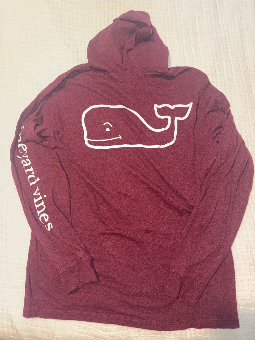 Vineyard Vines Maroon Whale Hooded Long Sleeve